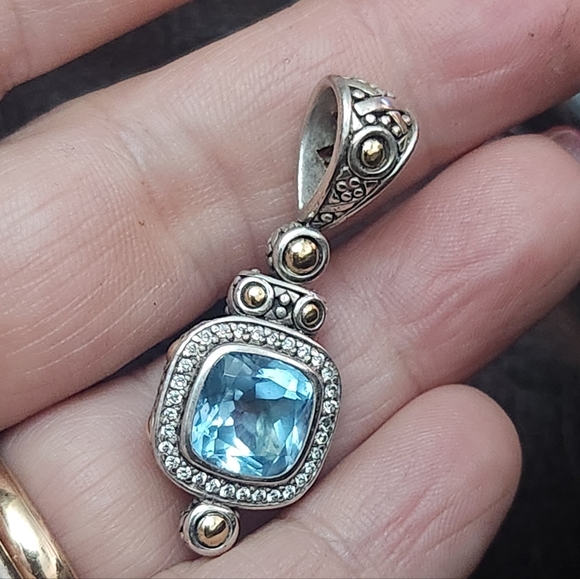 John Hardy Batu Sari blue topaz and diamond pendant - Picture 3 of 7
